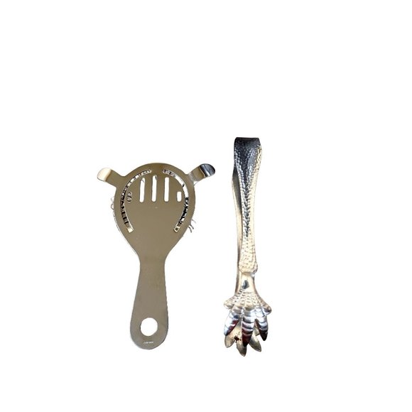 1940's Lined 9"x6.5" Pewter Ice Bucket Glass Lid Utensils Vintage Waffle Design - Picture 3 of 10